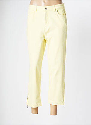 Pantalon 7/8 stretch taille normale jaune YESTA femme