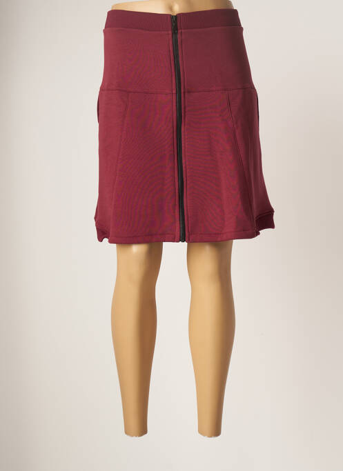 Jupe mi-longue coupe droite rouge SEMIOLOGY femme