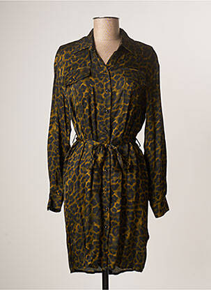 Robe mi-longue manches longues manches longues vert GAUDI femme