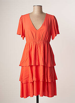 Robe mi-longue manches courtes manches courtes orange GAUDI femme