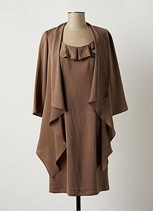 Ensemble robe type de veste chic marron NOMINAL femme