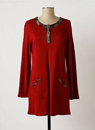 Robe courte manches longues manches longues rouge CHRISTIAN MARRY femme