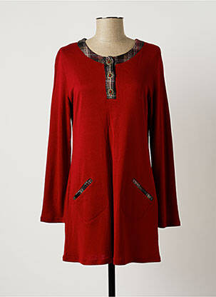 Robe courte manches longues manches longues rouge CHRISTIAN MARRY femme