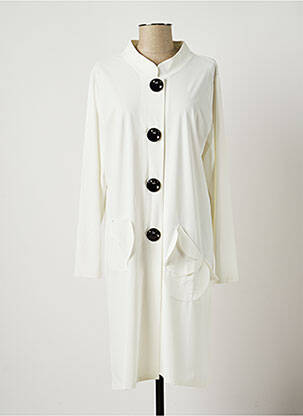 Manteau long coupe cintrée sans capuche blanc HETEROCLITE femme