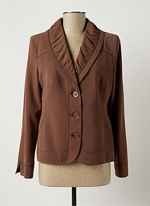Veste chic tissage crêpe marron LEWINGER femme