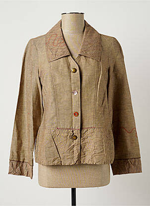 Veste casual col chemisier marron LEWINGER femme