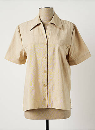 Chemisier poches poitrine manches courtes beige GRIFFON femme