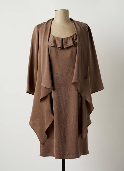 Ensemble robe type de veste chic marron NOMINAL femme