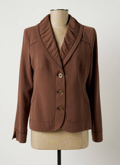 Veste chic tissage crêpe marron LEWINGER femme