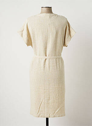 Robe mi-longue manches courtes manches courtes beige TELMAIL femme