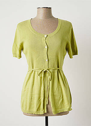 Gilet manches courtes fermeture boutonnée sur le devant vert FINETTE femme
