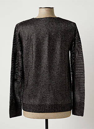 Pull col rond manches longues gris PTZ femme
