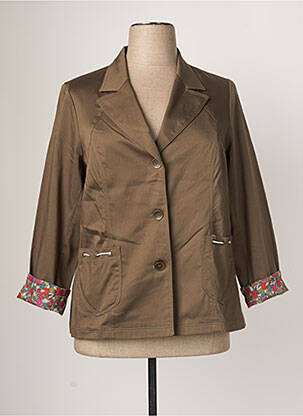 Veste casual col tailleur vert CHRISTIAN MARRY femme