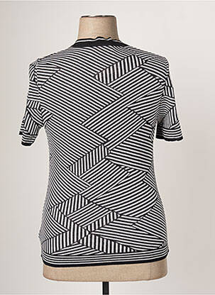 Pull coupe cintrée manches courtes noir SAINT CHARLES femme
