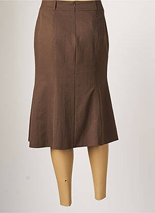 Jupe mi-longue coupe évasée marron CHRISTIAN MARRY femme