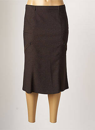 Jupe mi-longue coupe évasée marron CHRISTIAN MARRY femme