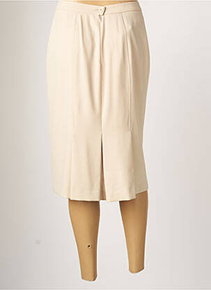 Jupe mi-longue taille normale beige SYM femme