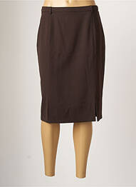 Jupe mi-longue doublure textile marron CHRISTIAN MARRY femme