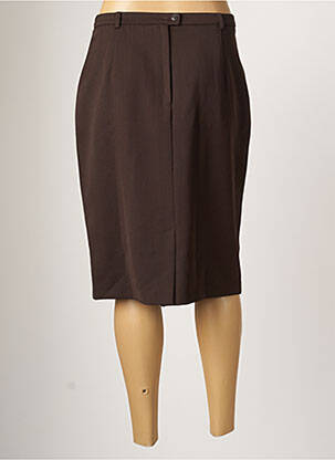 Jupe mi-longue doublure textile marron CHRISTIAN MARRY femme