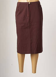 Jupe mi-longue taille normale marron CHRISTIAN MARRY femme