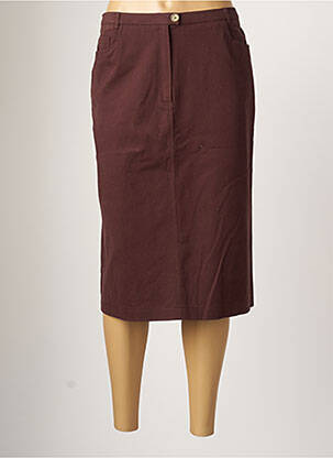 Jupe mi-longue taille normale marron CHRISTIAN MARRY femme