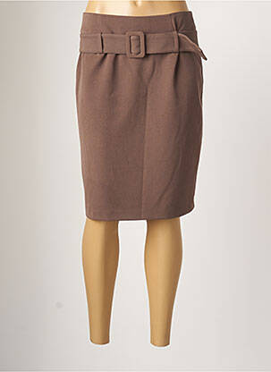 Jupe mi-longue taille normale marron PAZ TORRAS femme