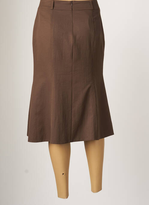 Jupe mi-longue marron CHRISTIAN MARRY pour femme