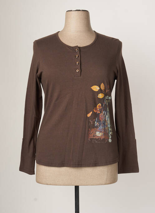 T-shirt marron CHRISTIAN MARRY pour femme