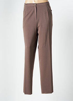 Pantalon droit taille élastique taille normale marron GRIFFON femme
