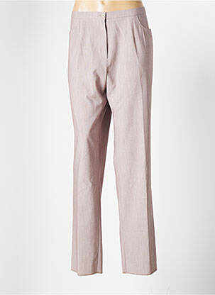 Pantalon droit fermeture zippée sous rabat boutonné taille normale beige GRIFFON femme
