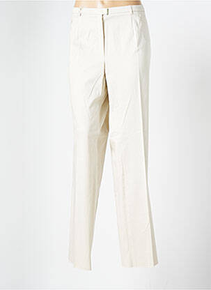 Pantalon droit fermeture zippée sous rabat boutonné taille normale beige CHRISTIAN MARRY femme