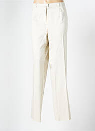 Pantalon droit fermeture zippée sous rabat boutonné taille normale beige CHRISTIAN MARRY femme