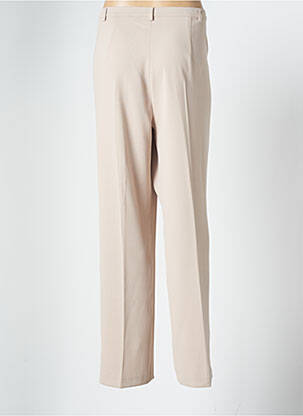 Pantalon droit fermeture zippée sous rabat boutonné taille normale beige LEWINGER femme