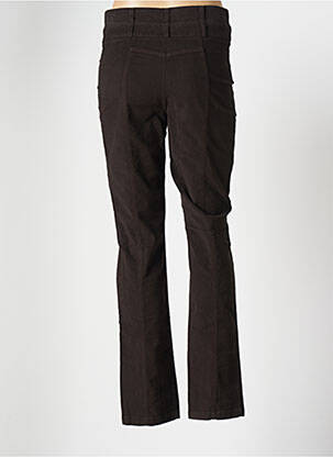 Pantalon droit fermeture zippée sous rabat boutonné taille normale marron BLEU DE SYM femme
