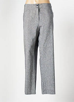 Pantalon droit fermeture zippée sous rabat boutonné taille normale gris TELMAIL femme