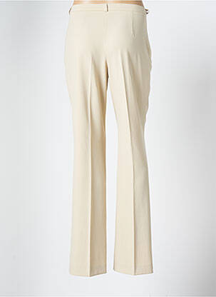 Pantalon droit fermeture zippée sous rabat boutonné taille normale beige SYM femme