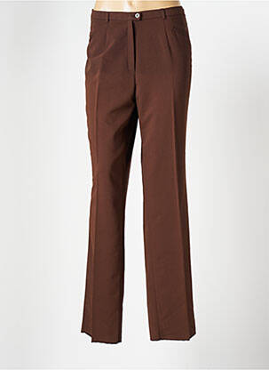 Pantalon droit stretch taille normale marron CHRISTIAN MARRY femme