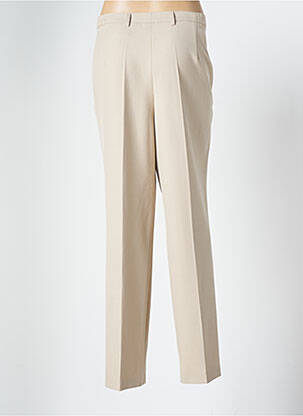 Pantalon droit fermeture zippée sous rabat boutonné taille normale beige FASHION COLLECTION femme