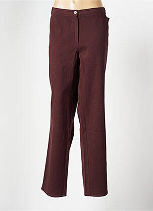 Pantalon droit stretch taille normale marron #144894 femme
