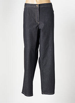 Pantalon droit fermeture zippée sous rabat boutonné taille normale bleu RICHY femme