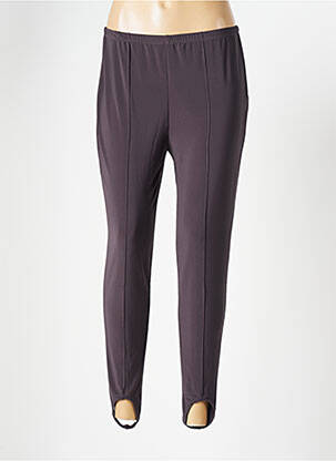 Legging taille élastique marron GRIFFONNAGE femme