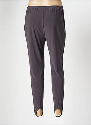 Legging taille élastique marron GRIFFONNAGE femme