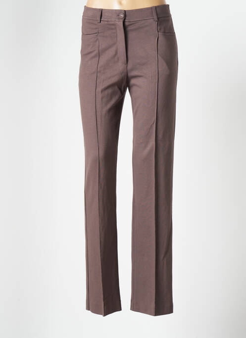 Pantalon droit stretch taille normale marron LEWINGER femme