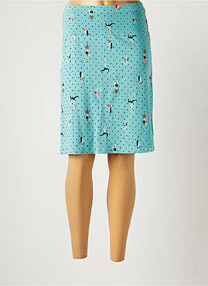 Jupe mi-longue stretch bleu BLUTSGESCHWISTER femme