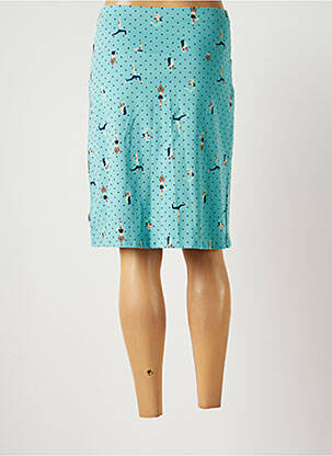 Jupe mi-longue stretch bleu BLUTSGESCHWISTER femme