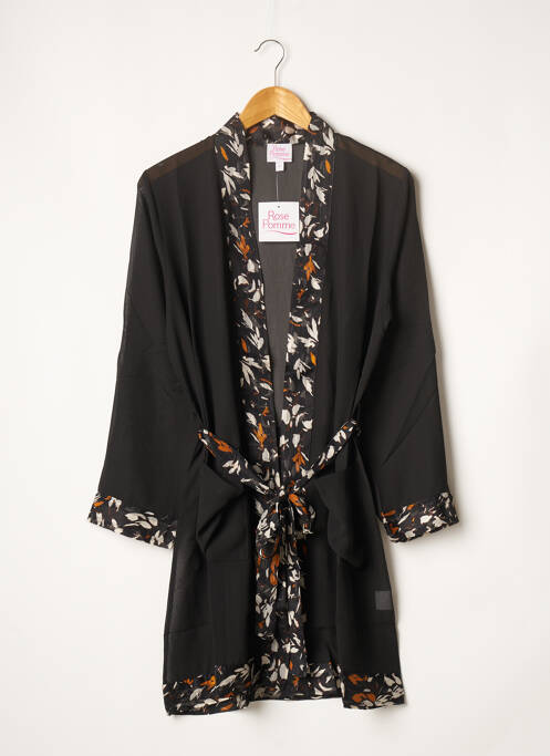 Déshabillé manches 3/4 noir ROSE POMME femme