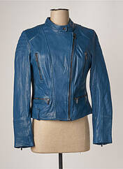 Veste en cuir bleu ROSE GARDEN pour femme seconde vue