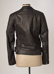 Veste en cuir noir D73 pour femme seconde vue
