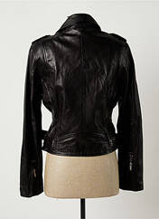 Veste en cuir noir ROSE GARDEN pour femme seconde vue