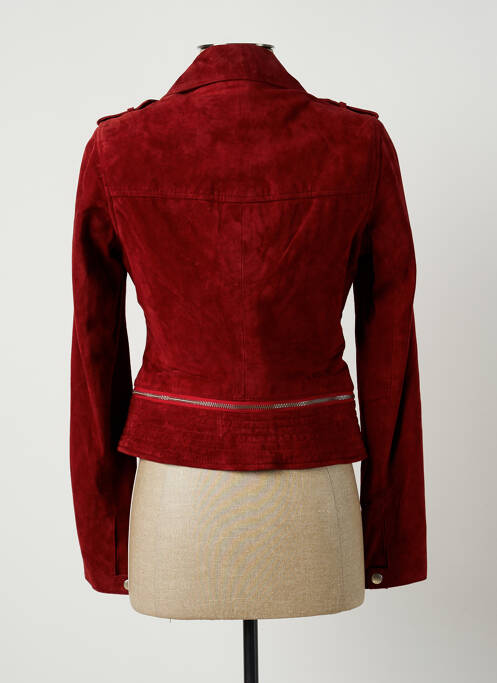 Veste en cuir rouge ROSE GARDEN pour femme
